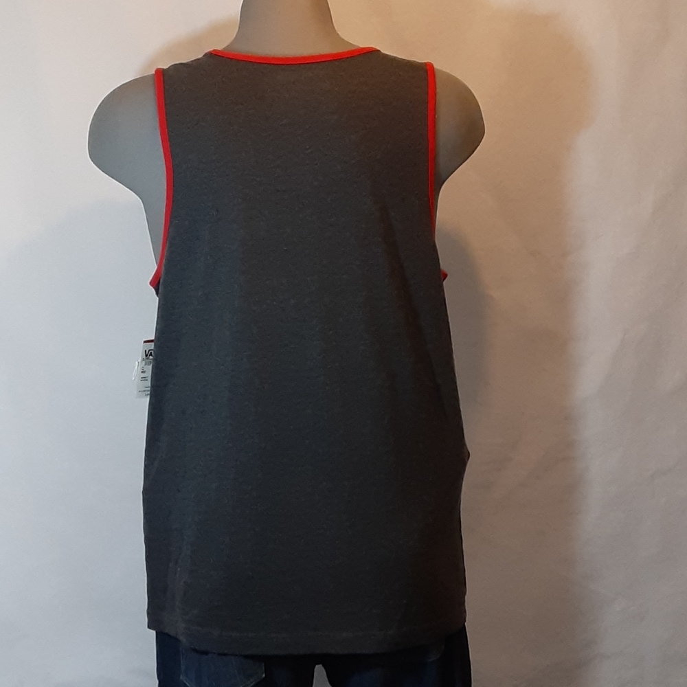 NWT Vans Mens Large Gray Basic Tank Red Trim - Picture 4 of 6